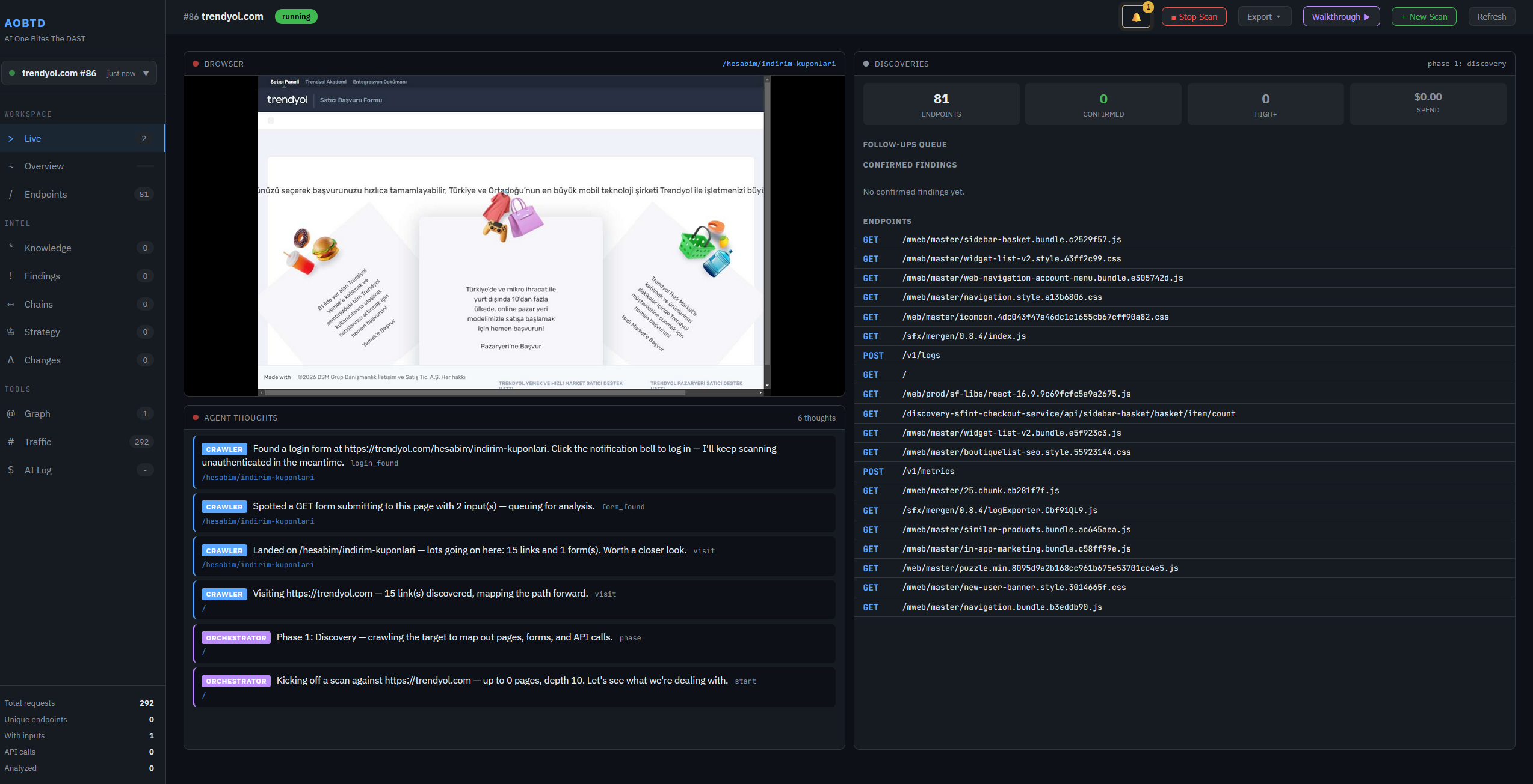 Live scan in progress